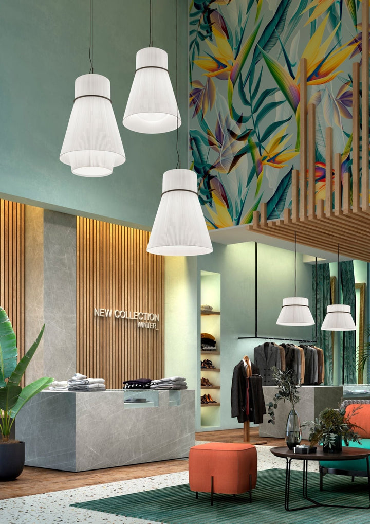 Folie S/70 Pendant Light - Bover - Pendants - Black Frame/ White Shade - HORNE