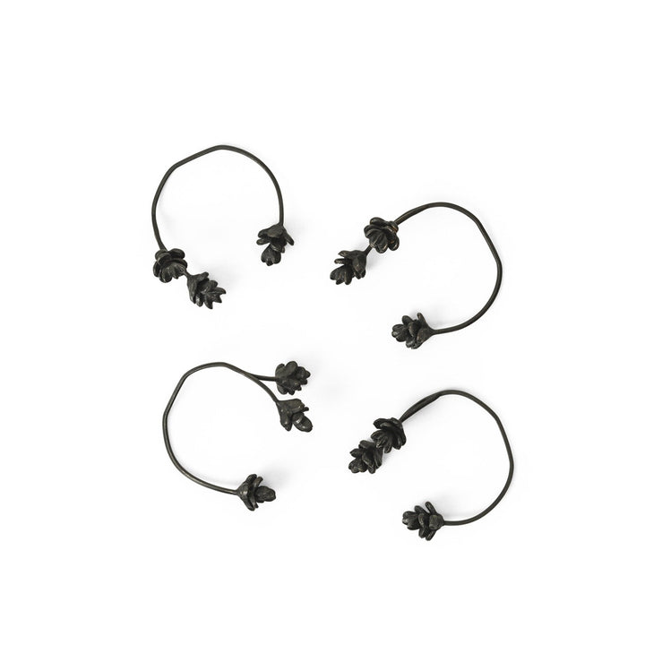 Forest Napkin Rings - Set of 4 - Ferm Living - Kitchen Tools - Black Brass - HORNE
