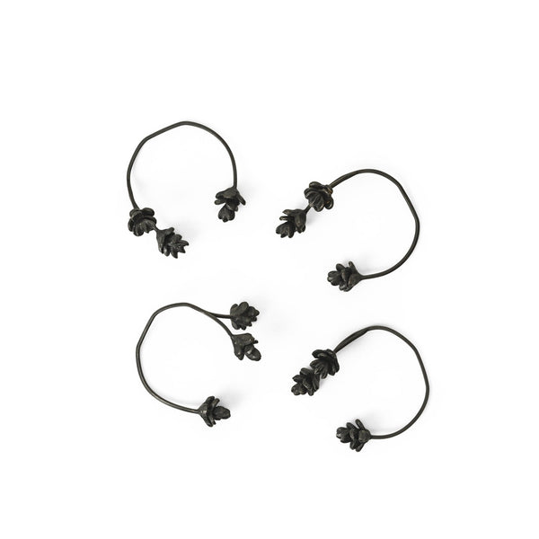 Forest Napkin Rings - Set of 4 - Ferm Living - Kitchen Tools - Black Brass - HORNE