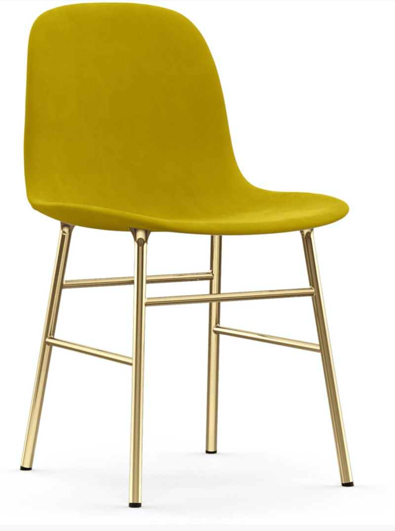 Form Chair Fully Upholstered - Brass - Set of 2 - Normann Copenhagen Chairs - Sorensen Leather Ultra - Black - HORNE