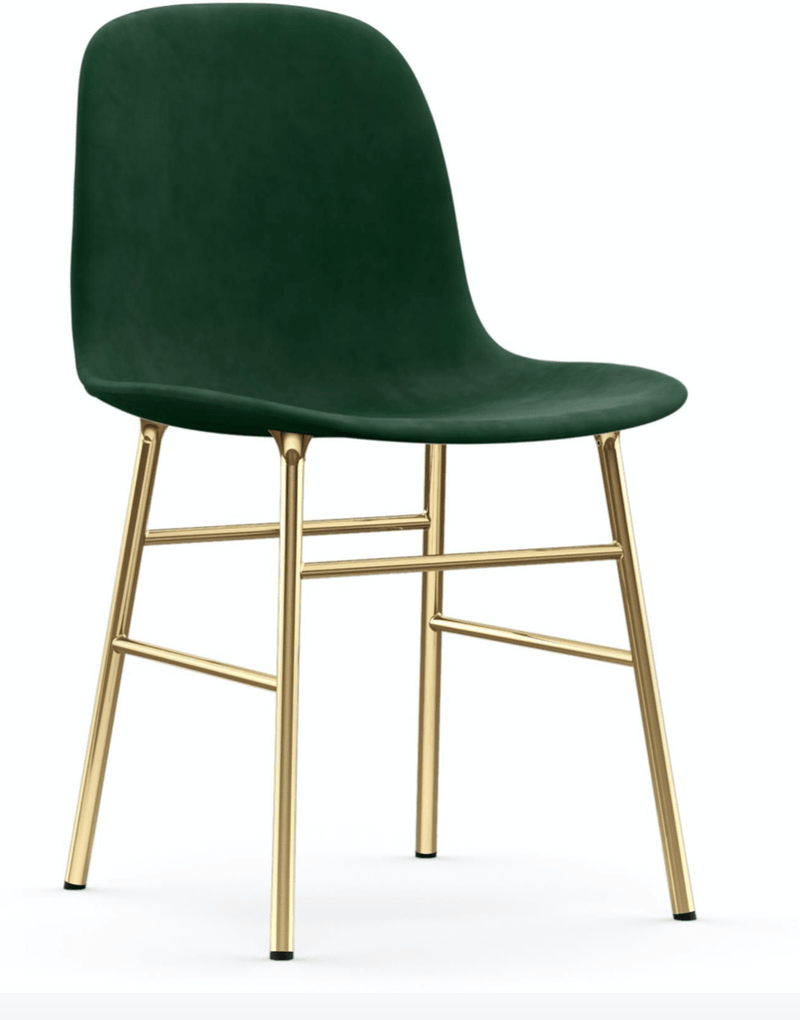 Form Chair Fully Upholstered - Brass - Set of 2 - Normann Copenhagen Chairs - Sorensen Leather Ultra - Black - HORNE