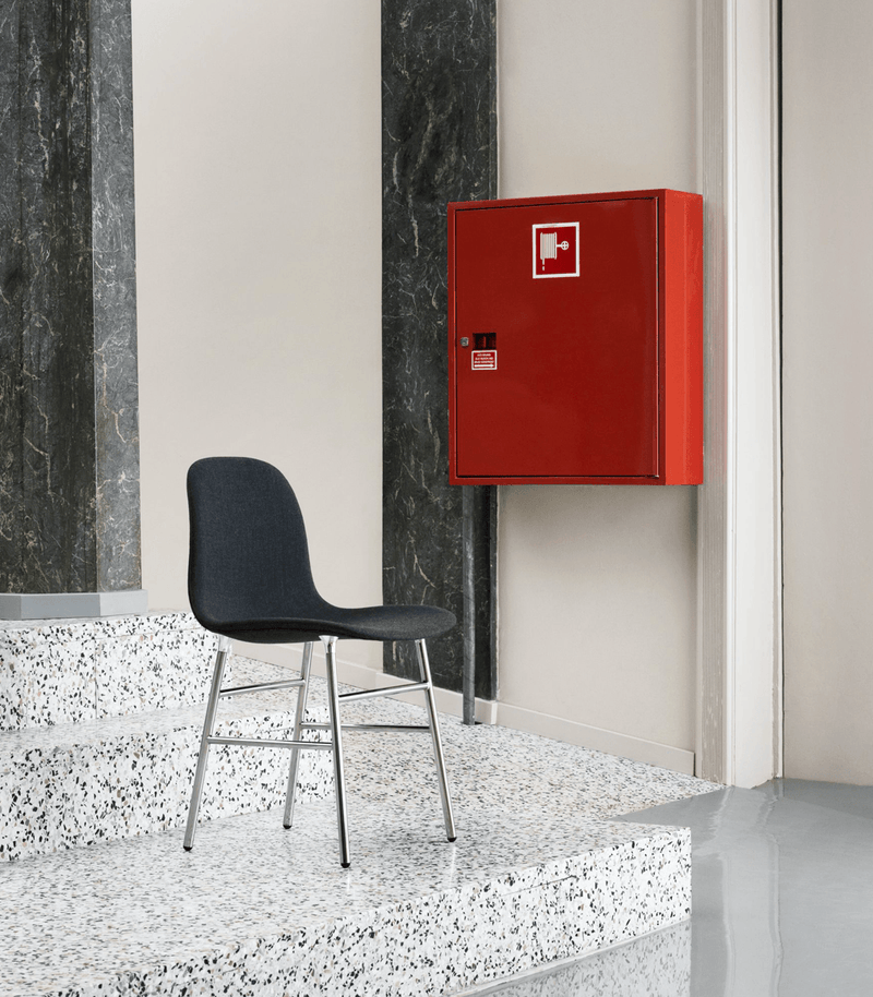 Form Chair Fully Upholstered - Brass - Set of 2 - Normann Copenhagen Chairs - Sorensen Leather Ultra - Black - HORNE