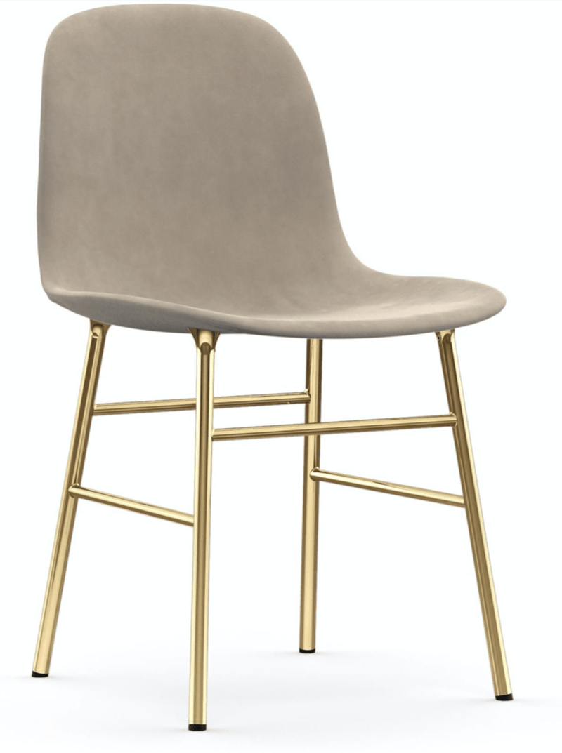 Form Chair Fully Upholstered - Brass - Set of 2 - Normann Copenhagen Chairs - Sorensen Leather Ultra - Black - HORNE