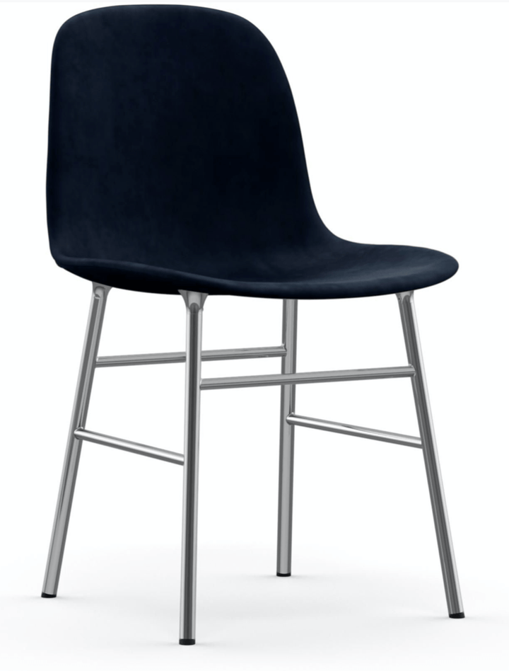 Form Chair Fully Upholstered - Chrome - Normann Copenhagen - Chairs - Sorensen Leather Ultra - Black - HORNE