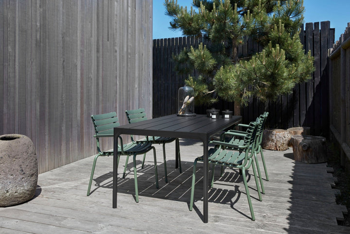 FOUR Dining Table - HOUE - Outdoor Furniture - 35.4" x 106.3" - Aluminum Top/ Black Frame - HORNE