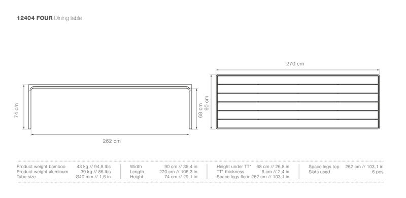 FOUR Dining Table - HOUE - Outdoor Furniture - 35.4