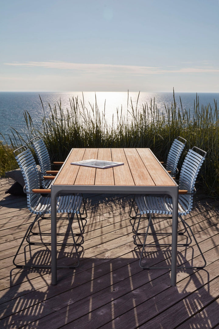 FOUR Dining Table - HOUE - Outdoor Furniture - 35.4" x 106.3" - Aluminum Top/ Black Frame - HORNE