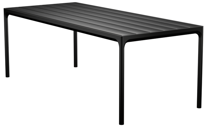FOUR Dining Table - HOUE - Outdoor Furniture - 35.4" x 82.7" - Aluminum Top/ Black Frame - HORNE