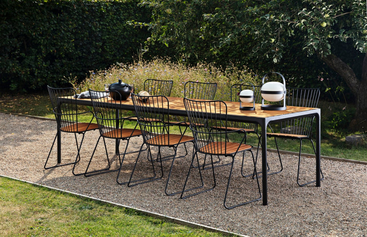 FOUR Dining Table - HOUE - Outdoor Furniture - 35.4" x 106.3" - Aluminum Top/ Black Frame - HORNE