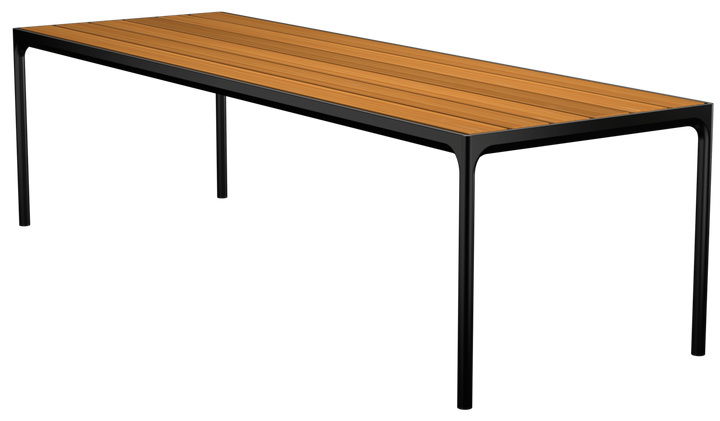 FOUR Dining Table - HOUE - Outdoor Furniture - 35.4" x 106.3" - Bamboo Top/ Black Frame - HORNE
