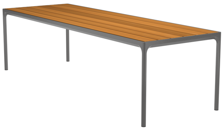 FOUR Dining Table - HOUE - Outdoor Furniture - 35.4" x 106.3" - Bamboo Top/ Dark Grey Frame - HORNE