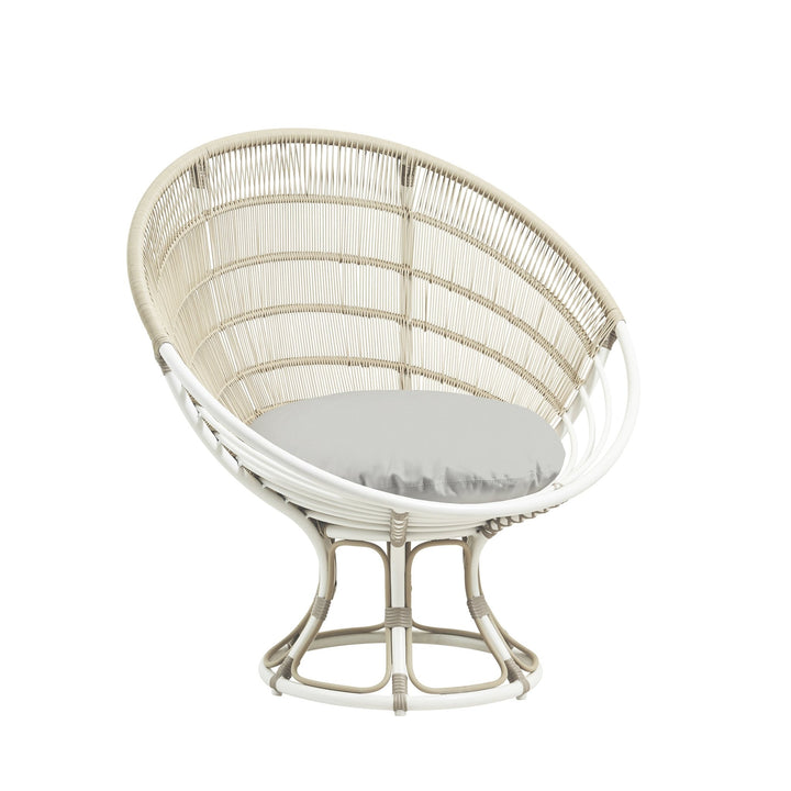 Franco Albini Luna Sun Chair - Exterior - Sika Design - Outdoor Furniture - Dove White - Sunbrella Sailcloth Seagull - HORNE