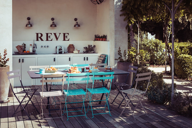 French Bistro Folding Chair - Set of 2 - Fermob - Outdoor Furniture - Acapulco Blue - HORNE