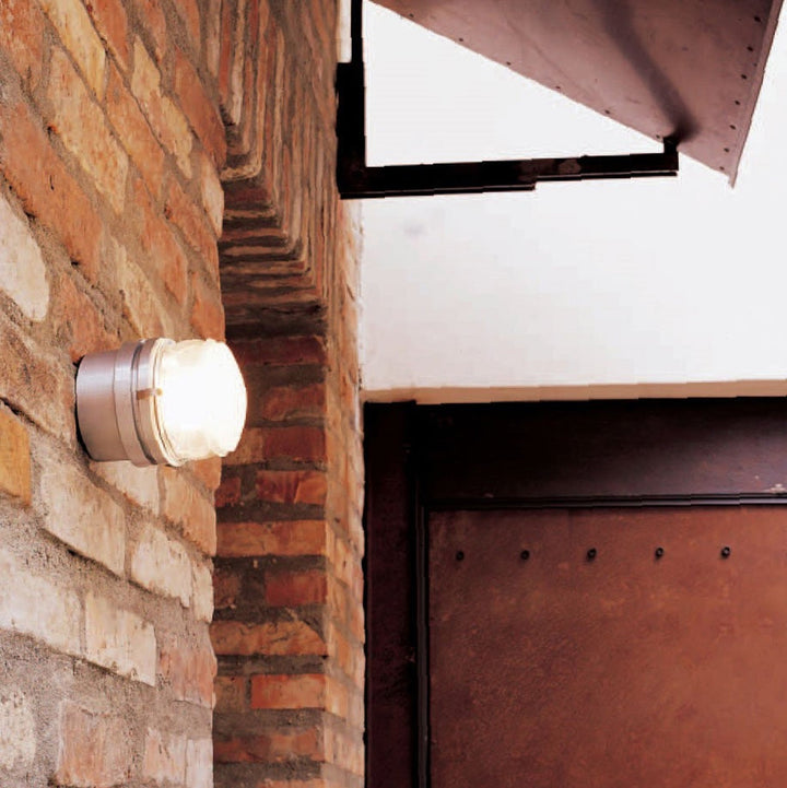 Fresnel Outdoor Wall Lamp - Oluce - Outdoor Lights - Grey - Incandescent - HORNE