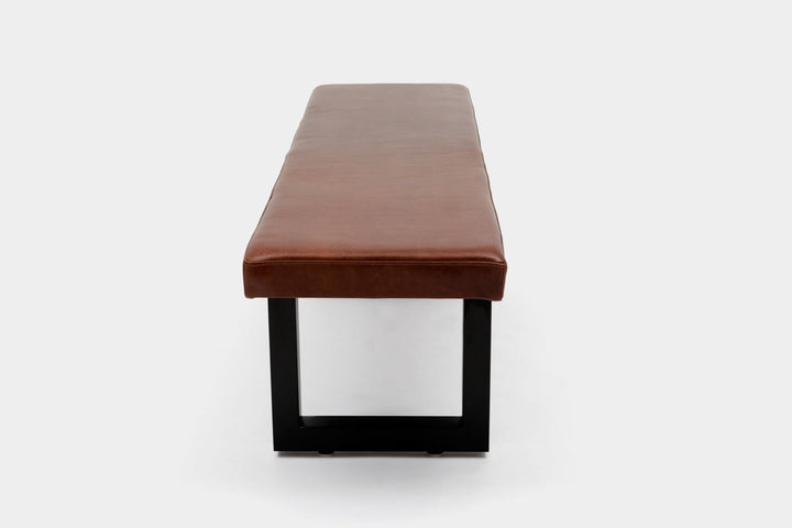 GAX 16 Leather Bench - Matte Black Base - Artless - Stools + Benches + Ottomans - 48"W - Blackbean - HORNE