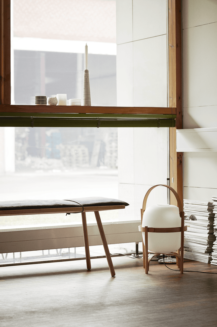 Georg Bench - Skagerak by Fritz Hansen - Stools + Benches + Ottomans - Black Painted Oak - Light Grey - HORNE