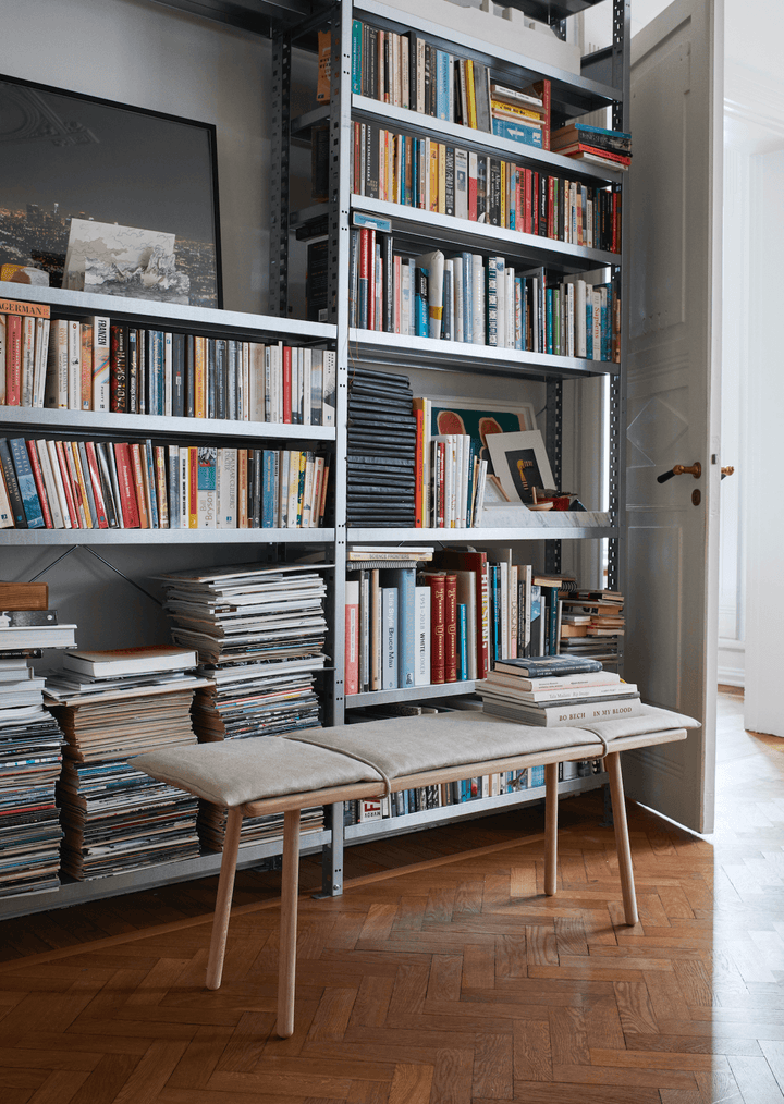 Georg Bench - Skagerak by Fritz Hansen - Stools + Benches + Ottomans - Black Painted Oak - Light Grey - HORNE