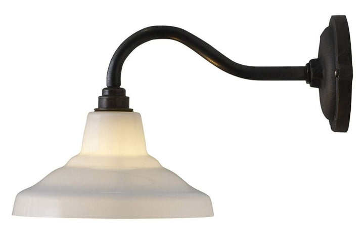 Glass School Wall Light Size 1 - Original BTC - Wall Sconces - Opal Glass - HORNE