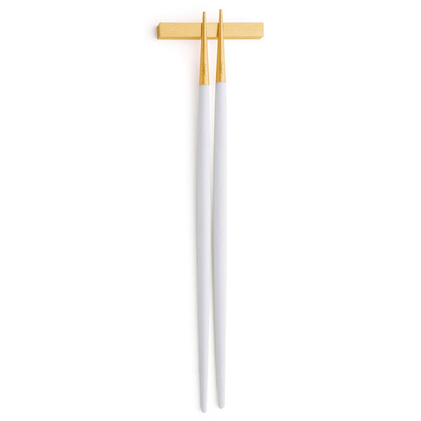 Goa Chopstick Set - Brushed Gold - Cutipol - Flatware + Serving Pieces - White - HORNE