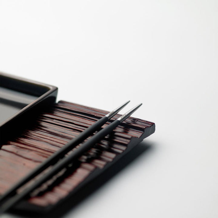 Goa Chopstick Set - Brushed Steel - Cutipol - Flatware + Serving Pieces - White - HORNE