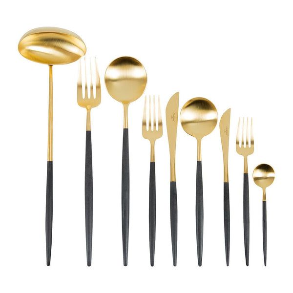 Goa Cutlery - Brushed Gold - Sets - Cutipol - Flatware + Serving Pieces - 24 Piece Setting - HORNE