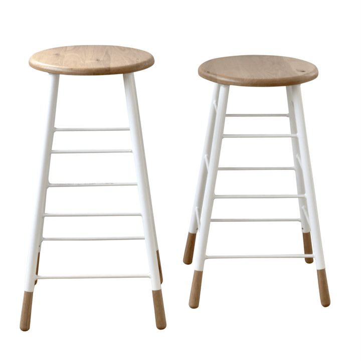 Gordon Stool - Lostine - Stools + Benches + Ottomans - Bar Stool - White Base Natural - HORNE