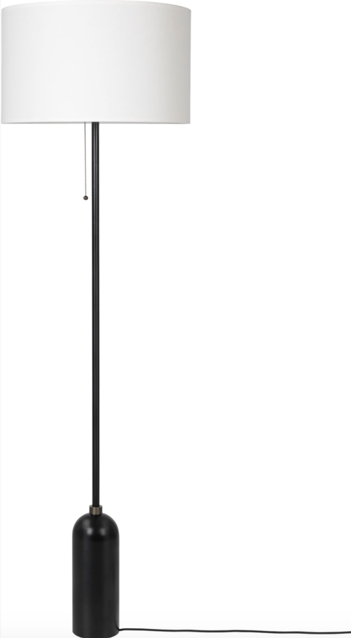 Gravity Floor Lamp - Gubi - Floor Lamps - Black Steel - Canvas - HORNE
