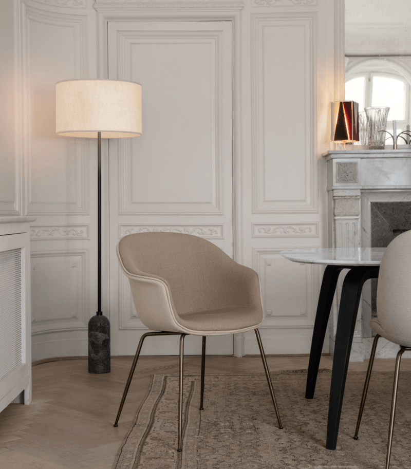 Gravity Floor Lamp - Gubi - Floor Lamps - Black Steel - Canvas - HORNE