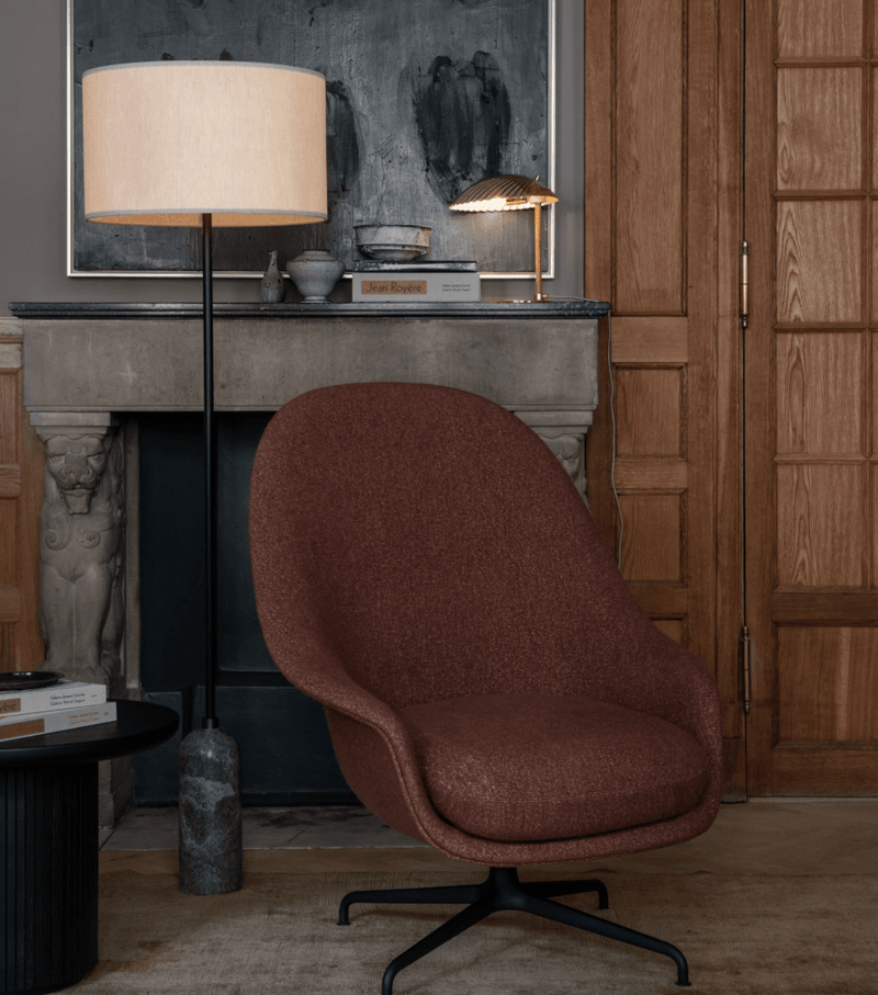 Gravity Floor Lamp - Gubi - Floor Lamps - Black Steel - Canvas - HORNE