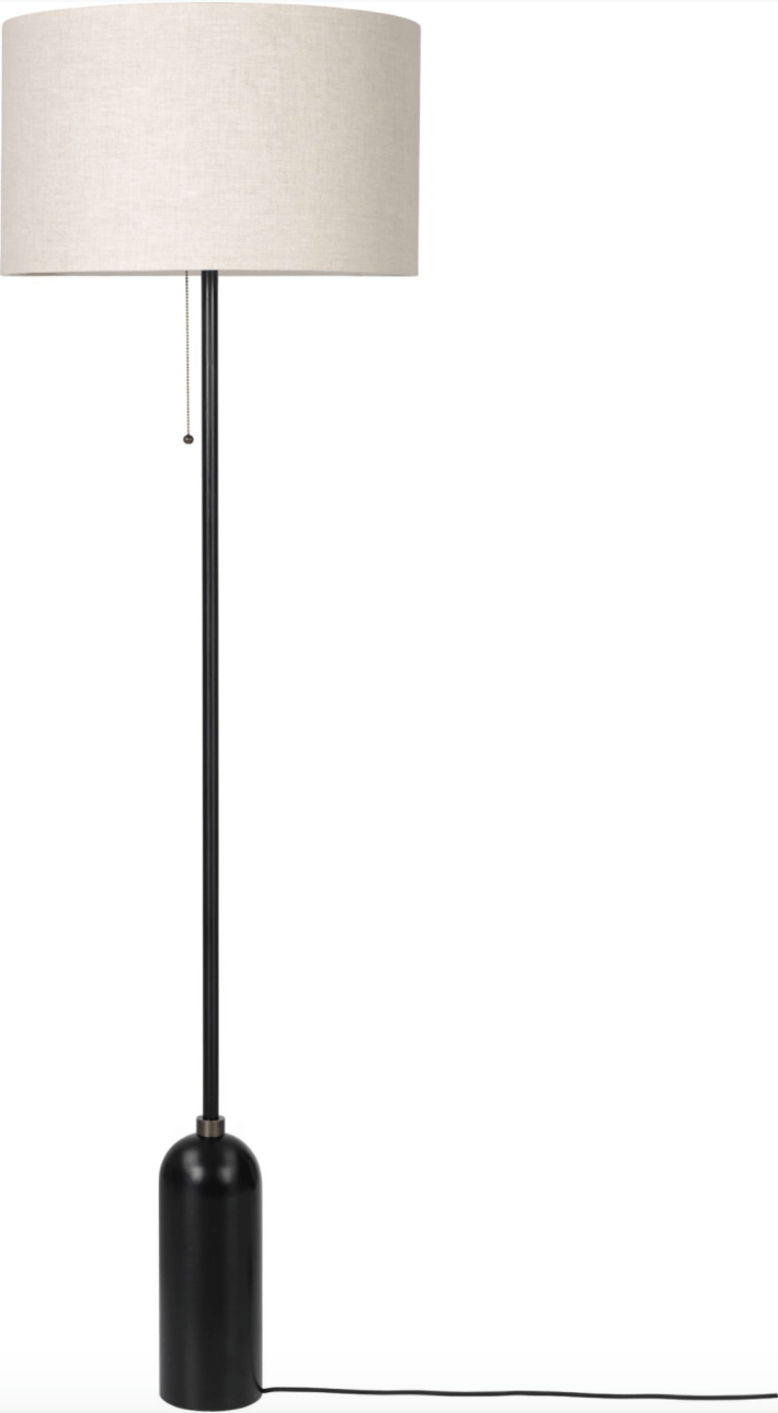 Gravity Floor Lamp - Gubi - Floor Lamps - Black Steel - Canvas - HORNE
