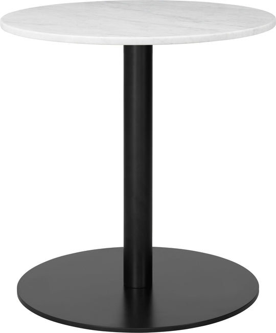 Gubi 1.0 Round Lounge Table - Ø60 - Gubi - Tables + Desks - Black - White Carrara - HORNE