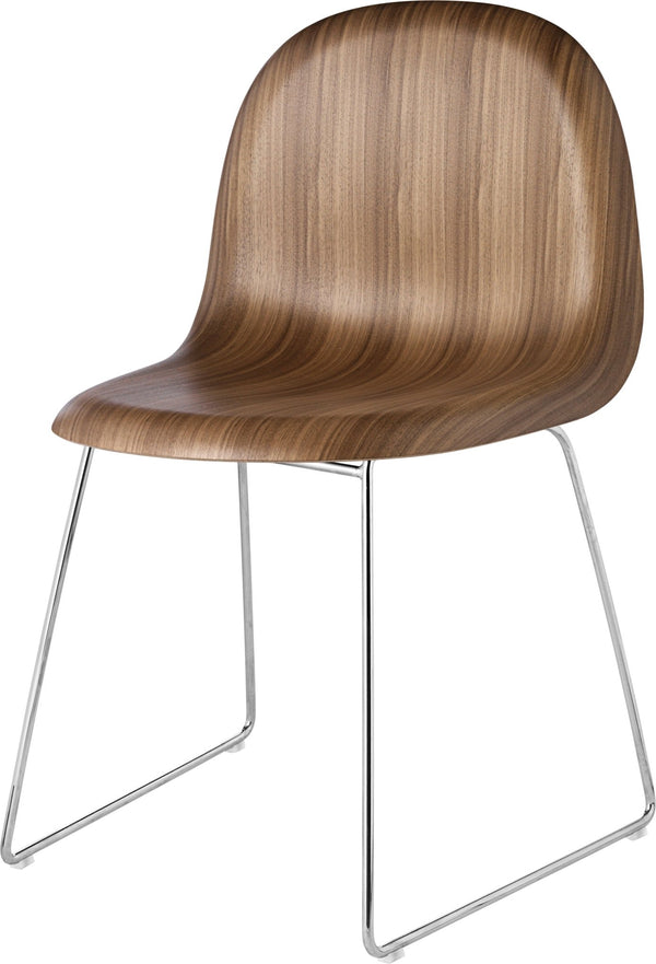 Gubi 3D Wood Chair - Stackable Sled Base
