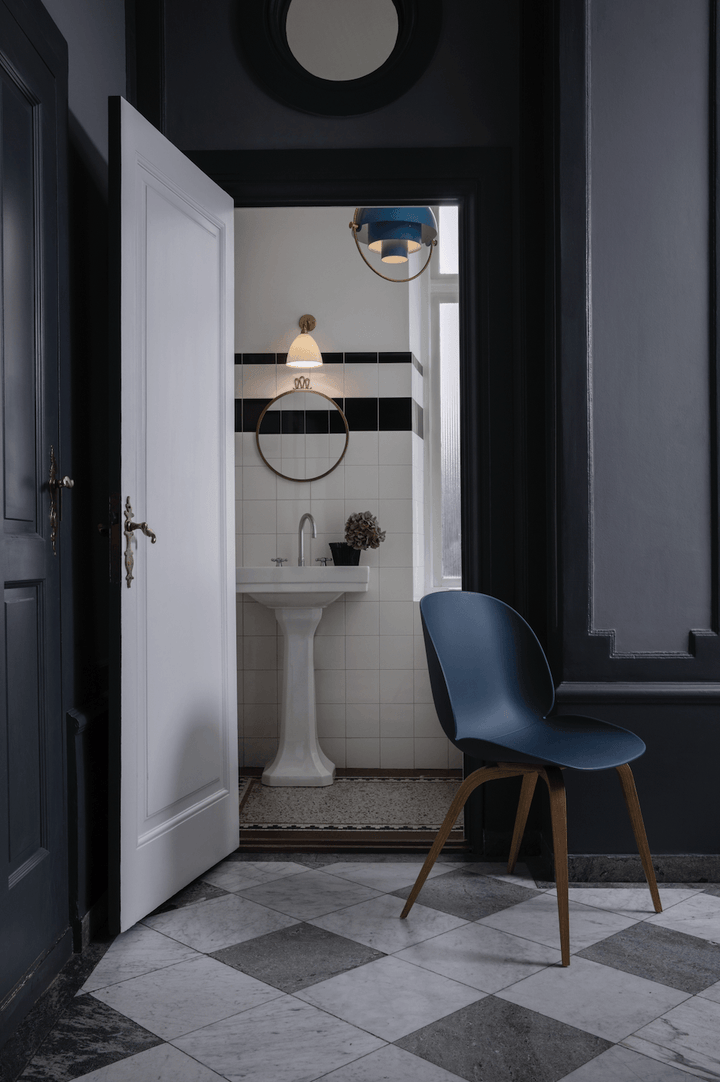 Beetle Dining Chair - Black Stained Beech Base - Gubi - Chairs - Black - HORNE