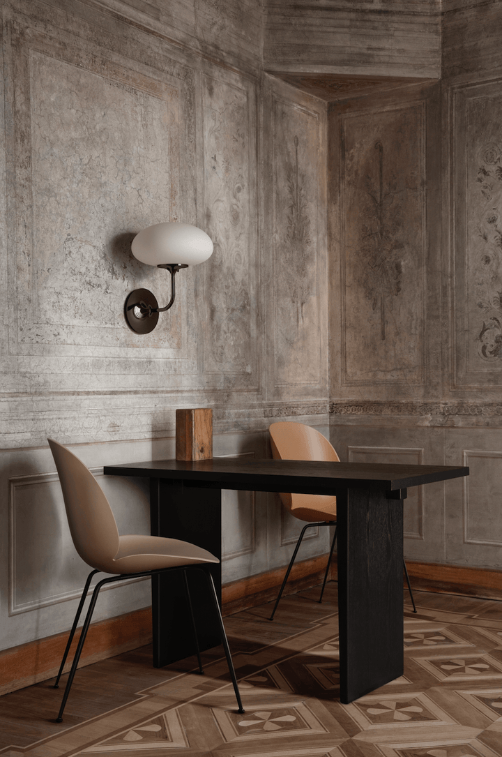Beetle Dining Chair - Chrome Base - Gubi - Chairs - Amber Brown - HORNE