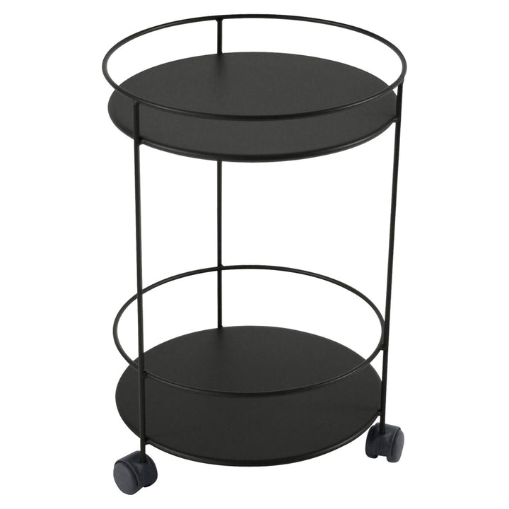 Guinguette Side Table with Wheels - Fermob - Outdoor Furniture - Liquorice - HORNE