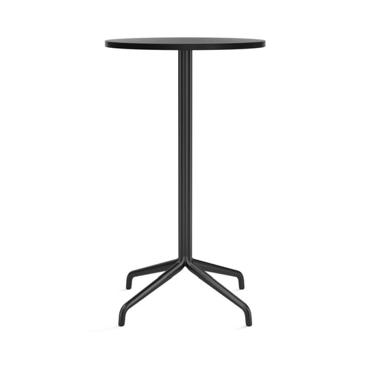 Harbour Column Bar Table - 24" Dia with Feet - Audo Copenhagen - Tables + Desks - Charcoal Linoleum - HORNE