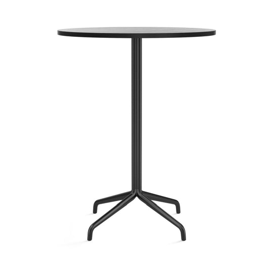 Harbour Column Bar Table - 32" Dia with Feet - Audo Copenhagen - Tables + Desks - Black Oak Veneer - HORNE