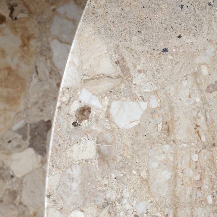 Harbour Column Counter Table - 32" Dia with Feet - Audo Copenhagen - Tables + Desks - Sand Stone - HORNE