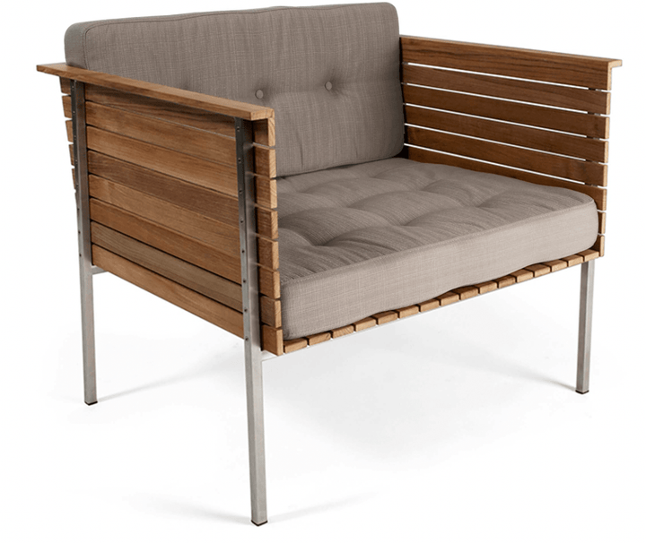 Haringe Lounge Chair - Skargaarden - Outdoor Furniture - Stainless Steel - Nature Grey - HORNE
