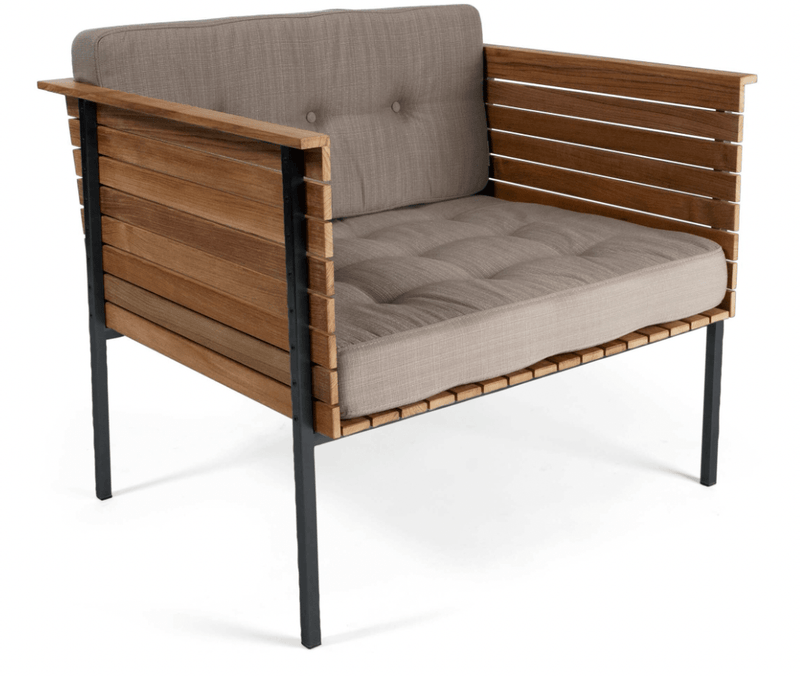 Haringe Lounge Chair - Skargaarden - Outdoor Furniture - Black Stainless Steel - Nature Grey - HORNE