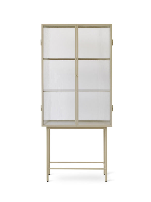 Haze Vitrine - Reeded Glass - Ferm Living - Storage + Organization - Cashmere - HORNE