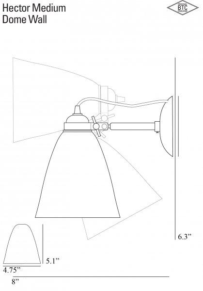Hector Medium Wall Light - Plug/Switch/Cord - Original BTC - Wall Sconces - HORNE