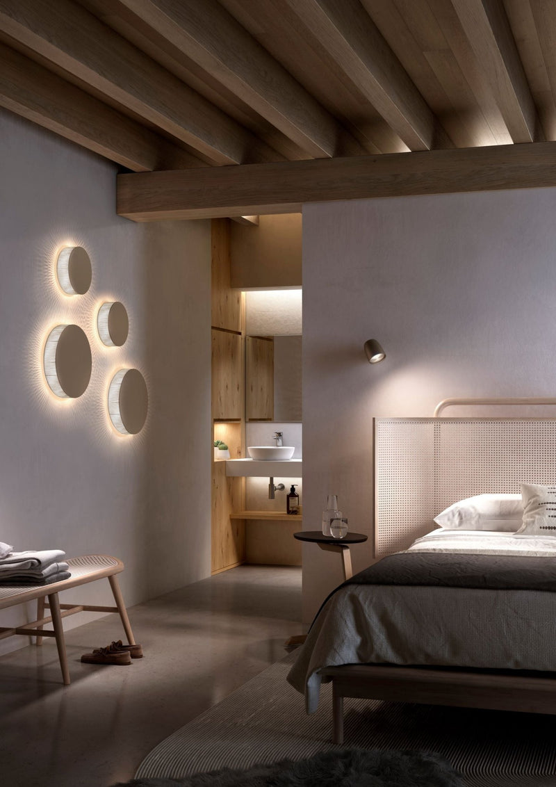 Helios A/01 Wall Lamp - Bover - Wall Sconces - Brown/Beige - TRIAC Dimmable - HORNE