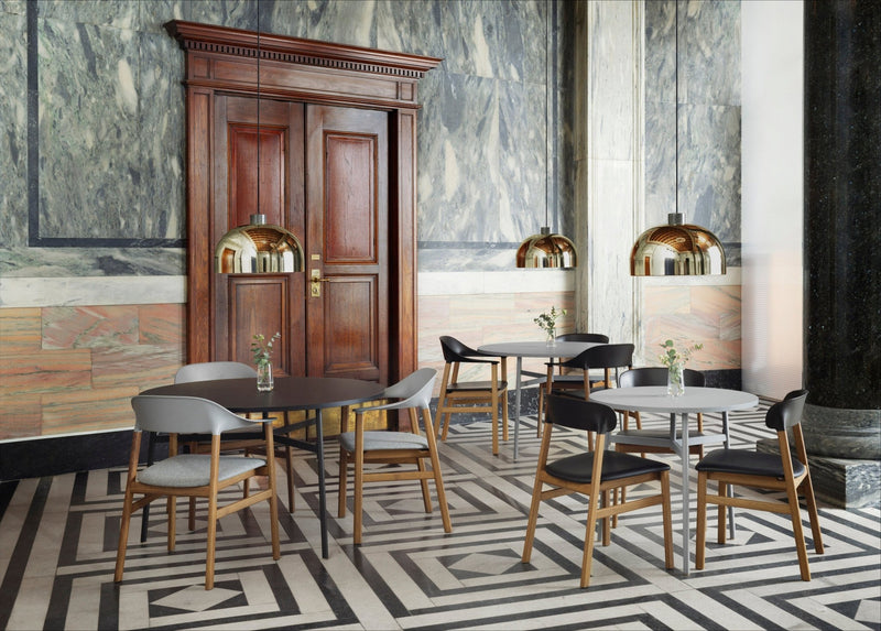 Herit Armchair - Smoked Oak - Upholstered Seat - Normann Copenhagen - Chairs - Synergy Grey - HORNE