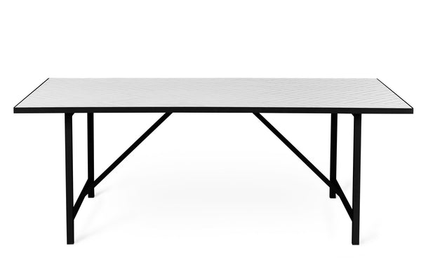 Herringbone Dining Table - Warm Nordic - Tables - Pure White - HORNE