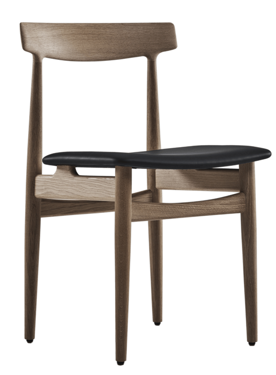 Hertug Dining Chair - Eikund - Chairs - White Oiled Oak - Textile Blackened Blue - HORNE