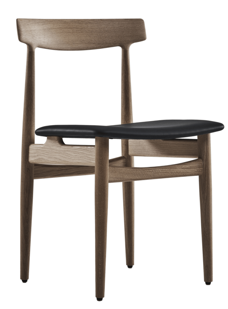 Hertug Dining Chair - Eikund - Chairs - White Oiled Oak - Textile Blackened Blue - HORNE