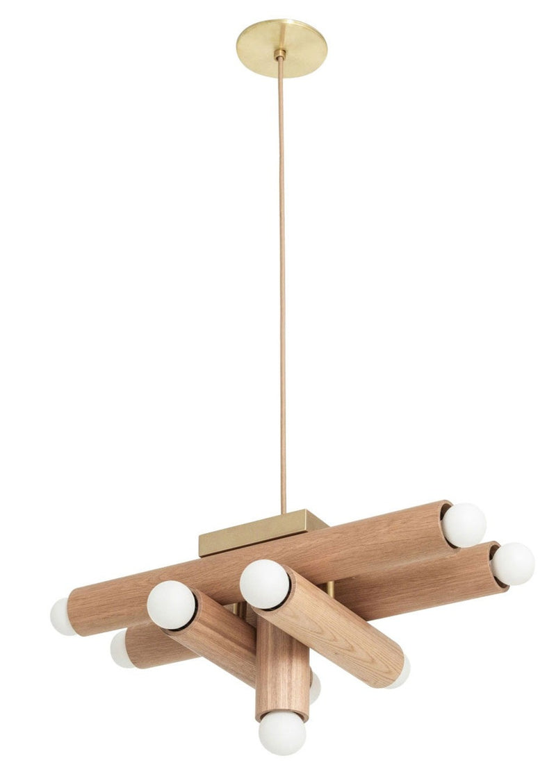 Hieroglyph Pendant - Workstead Pendants - Natural Oak - Hewn Brass + Beige Cord - HORNE