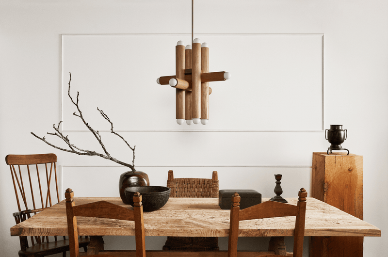 Hieroglyph Pendant XII - Workstead - Pendants - Natural Oak - Hewn Brass - HORNE