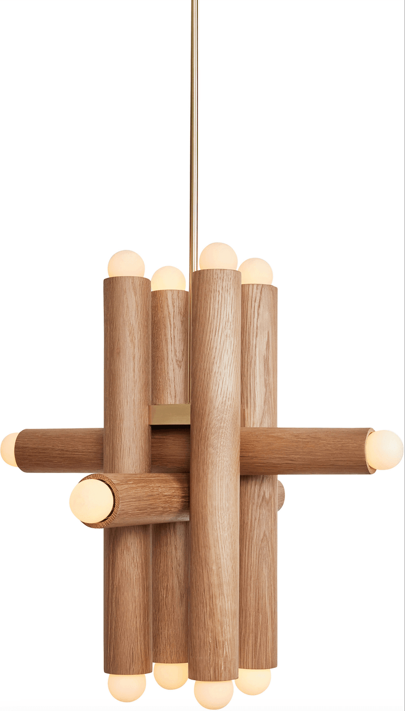 Hieroglyph Pendant XII - Workstead - Pendants - Natural Oak - Hewn Brass - HORNE